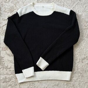 Men's Black and White Sweater